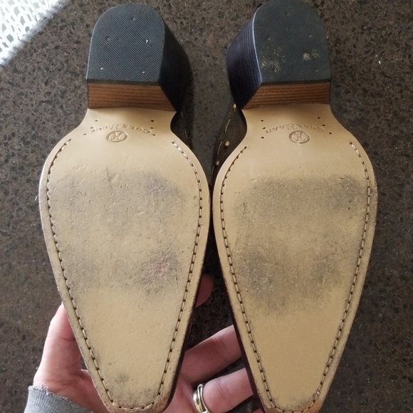 Cole Haan Olive Suede Mules w Brass Accents! - Picture 8 of 8